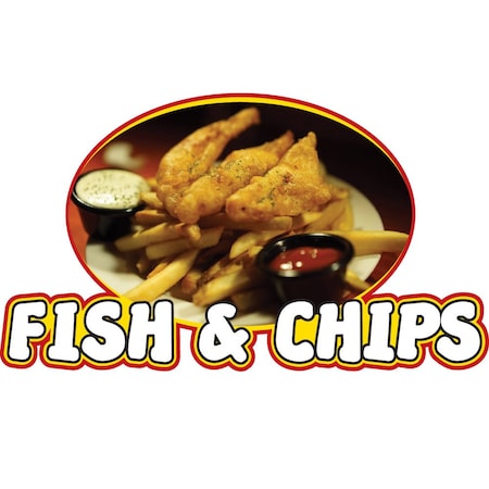 Signmission FISH & CHIPS Concession Decal sign cart trailer stand sticker equipment, D-DC-16-Fish & Chips D-DC-16-Fish & Chips